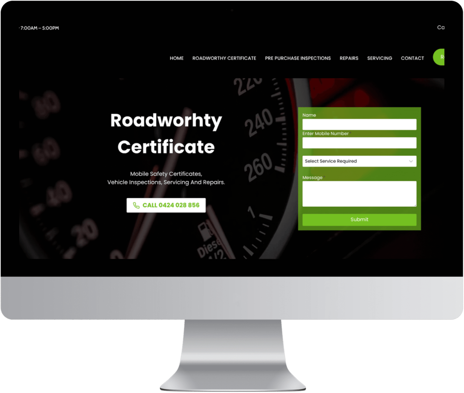 screenshot website mobile mechanic